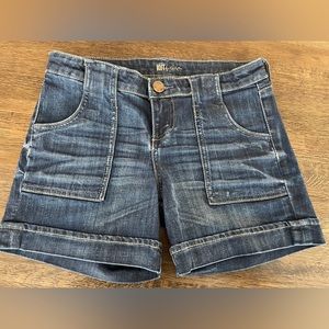 Kut from the Kloth Blue Jean Shorts with Frayed Hem
